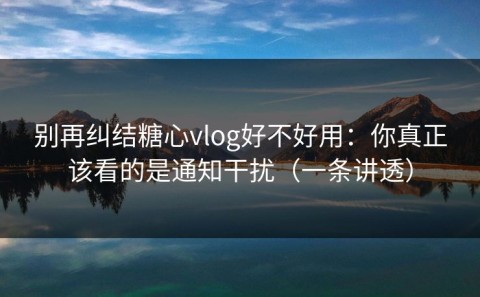 别再纠结糖心vlog好不好用：你真正该看的是通知干扰（一条讲透）