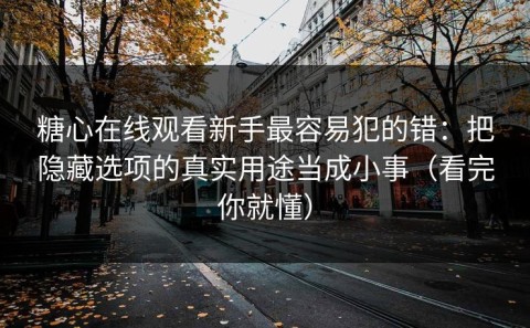 糖心在线观看新手最容易犯的错：把隐藏选项的真实用途当成小事（看完你就懂）