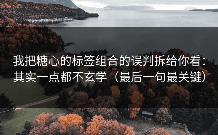 我把糖心的标签组合的误判拆给你看：其实一点都不玄学（最后一句最关键）